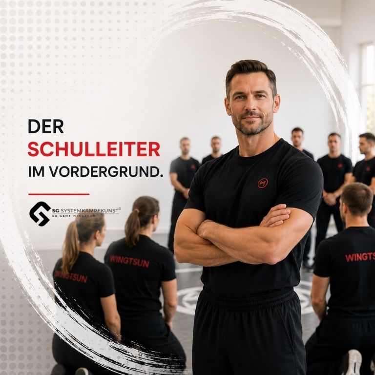 Der Schulleiter im Vordergrund